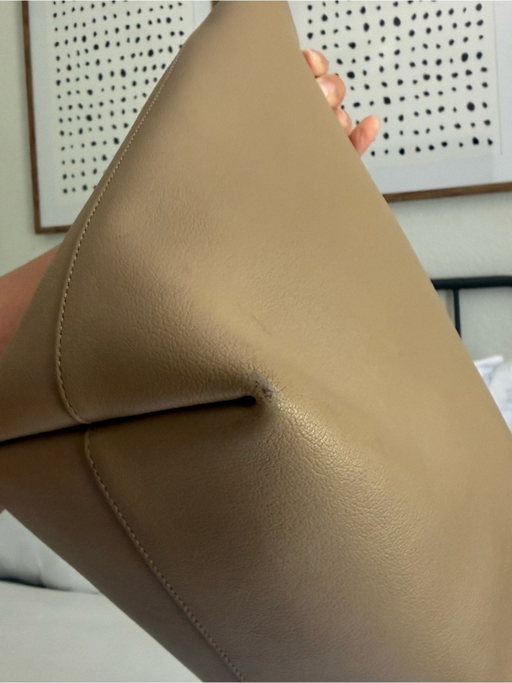 Saint Laurent YSL Large East/West Shopping Tote Purse Dark Beige Leather - Picture 15 of 17